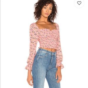 Camilla Floral Arabella Top in Tea Rose Multi